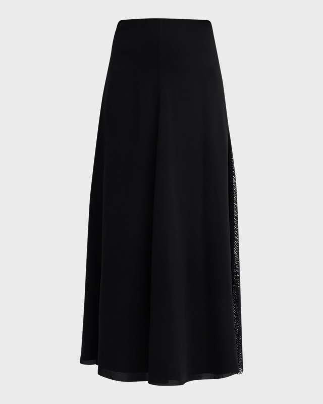 x Atelier Jolie Mesh Godet A-Line Maxi Skirt